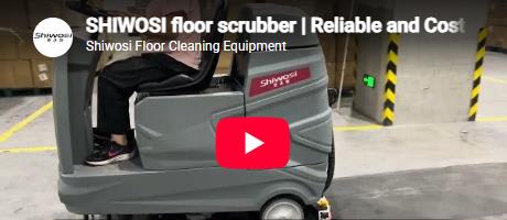 SHIWOSI Ride-On Floor Scrubber | Warehouse Cleaning Demonstration