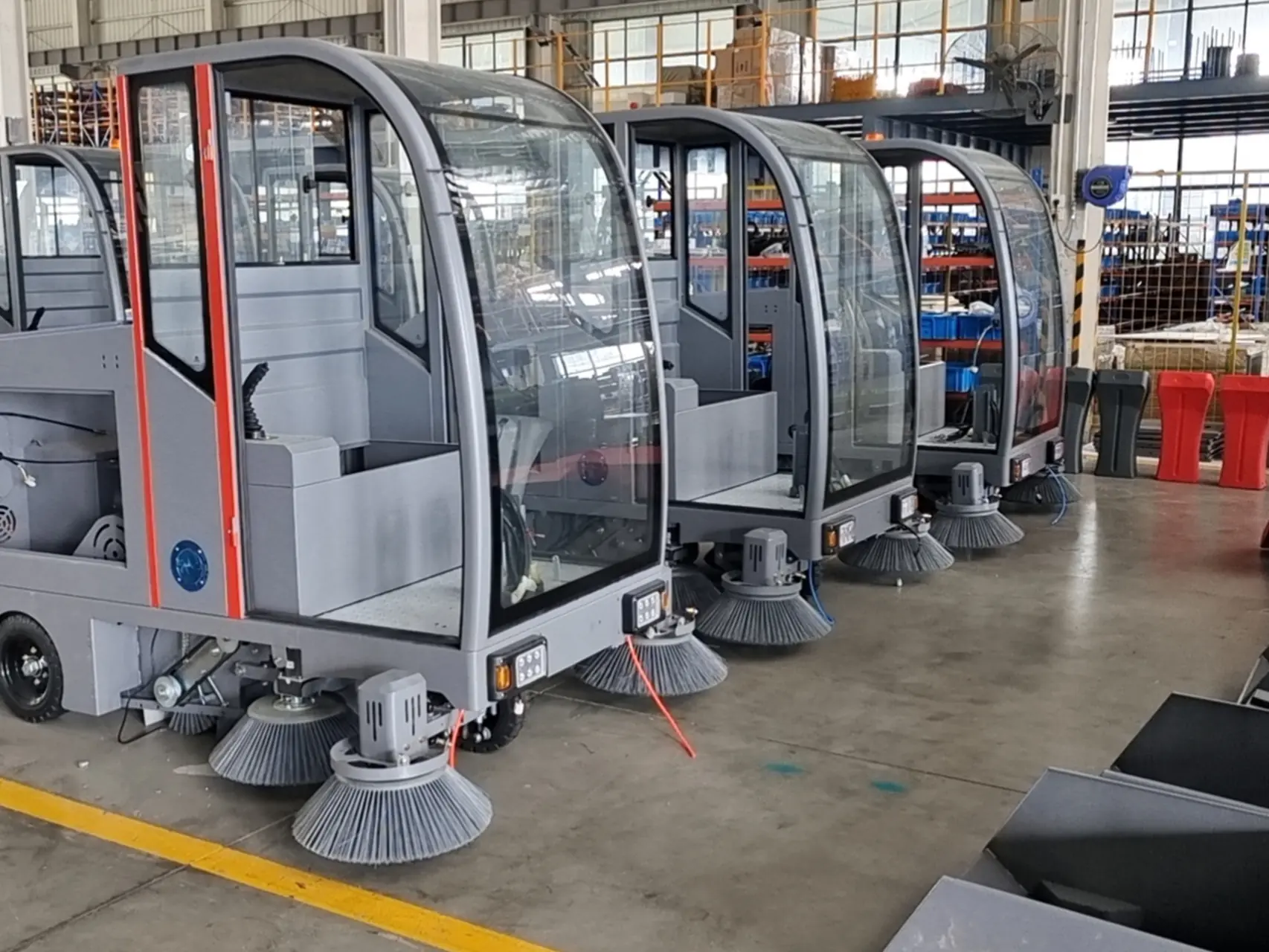 Close view of an industrial cleaning machine