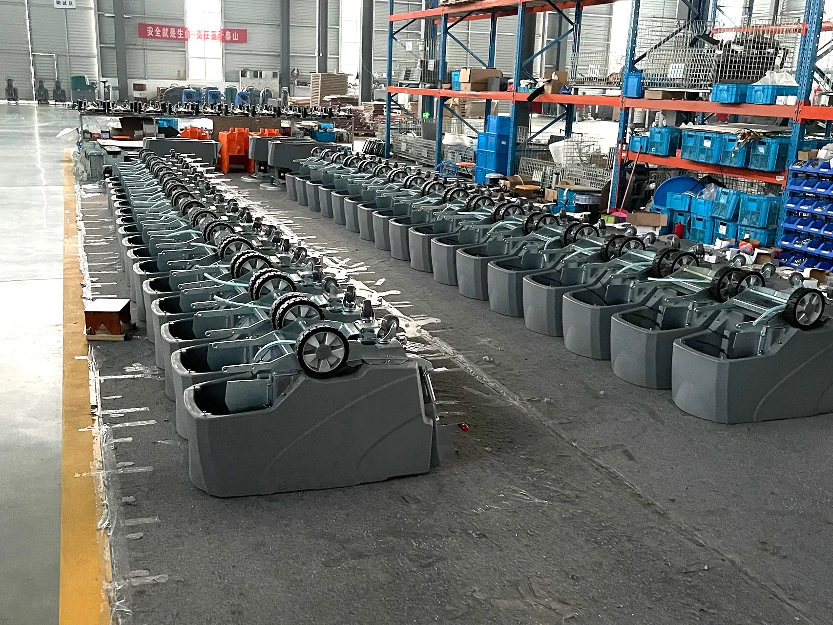 Factory floor and industrial cleaning equipment