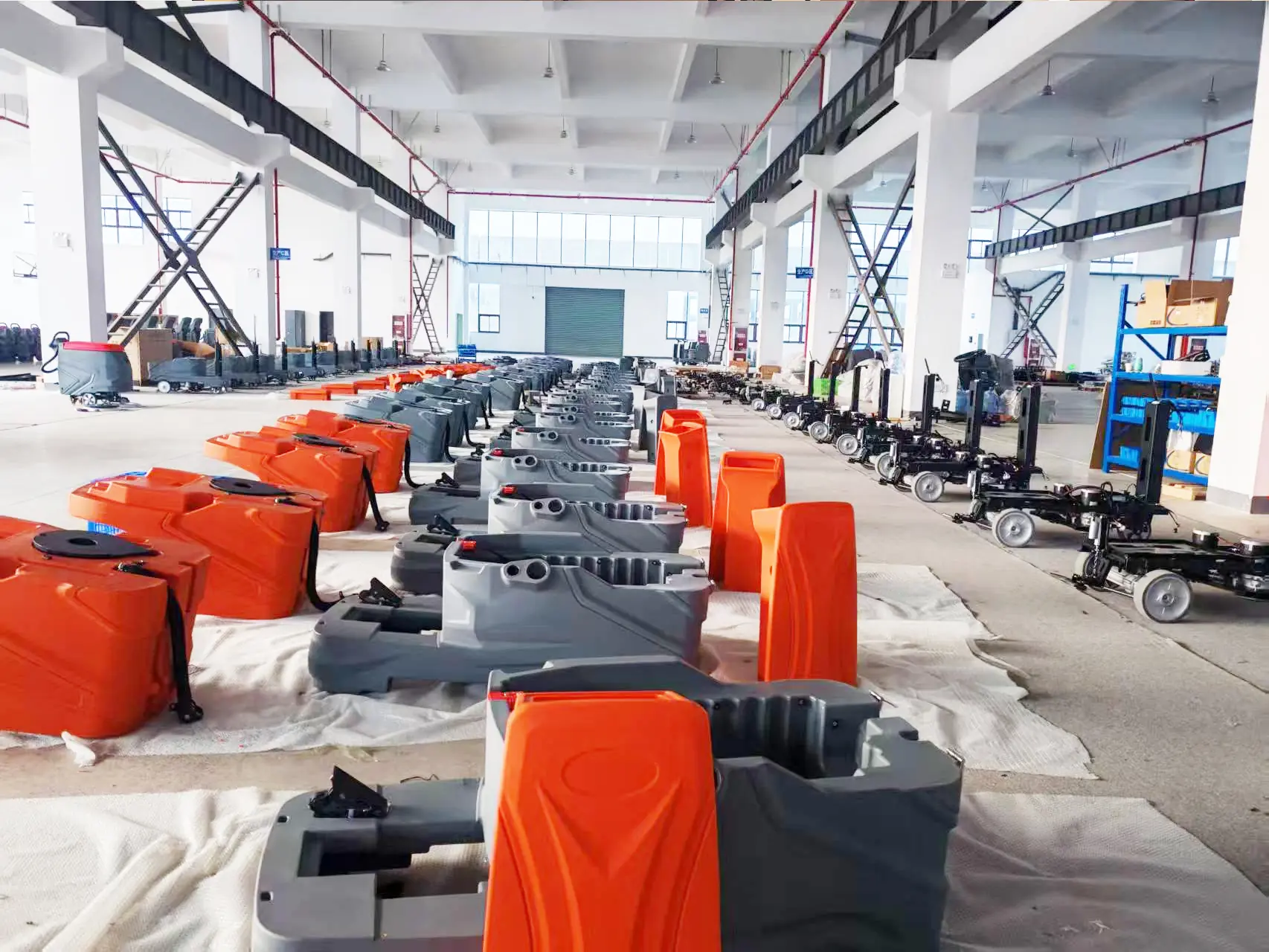 Industrial cleaning machines in production