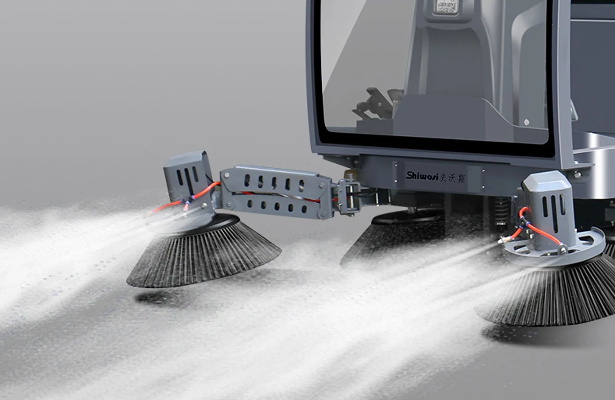 SHIWOSI S9 Semi-Enclosed Ride-On Sweeper | 100 L Water Tank(Image3) SHIWOSI S9 Semi-Enclosed Ride-On Sweeper | 100 L Water Tank(Image3)