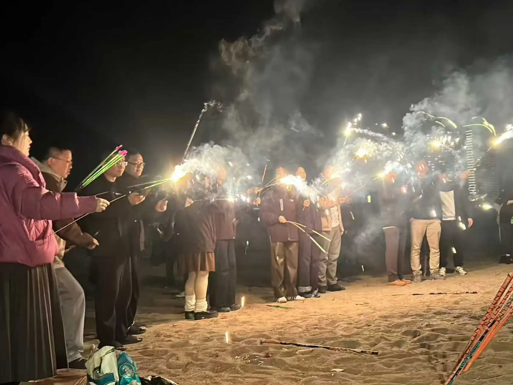 SHIWOSI Team Celebration with Fireworks